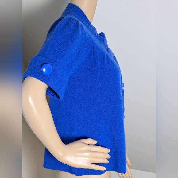 Cashmere Sweater Blue with Double Buttons Medium - Picture 3 of 9